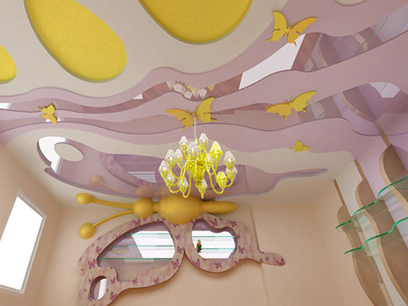 Потолок из гипсокартона в детскую комнату фото эскиз